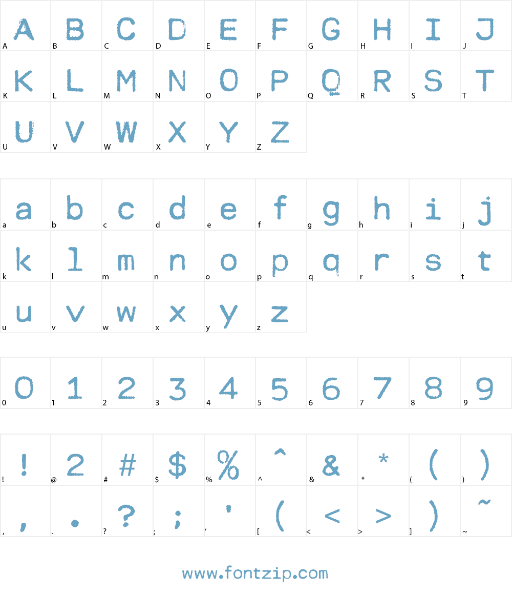 MODERN TYPEWRITER Font Character